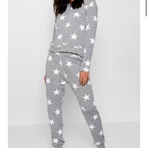 Star Print Sweat + Jogger Set